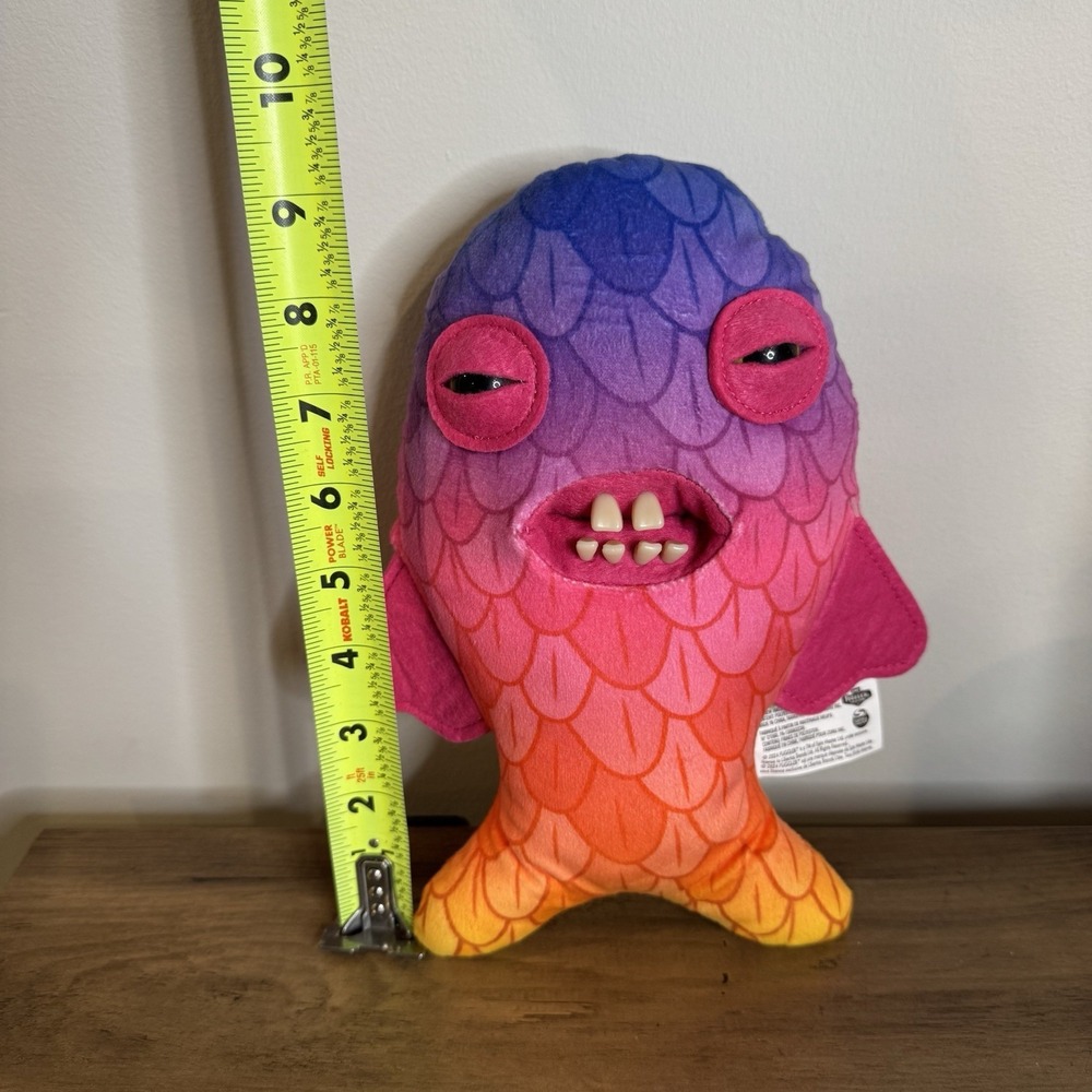 Fuggler Neon Ombre Fish Plush Weirdcore Creepy Cute Monster 10" New WOB - Picture 2 of 5